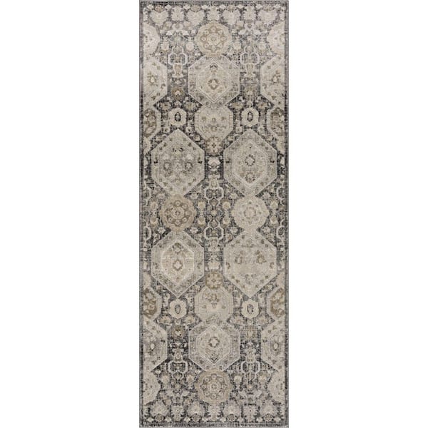 Minoa Beige/Black/Charcoal 3 ft. x 7 ft. Area Rug