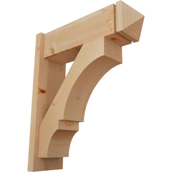 Ekena Millwork 8 in. x 28 in. x 24 in. Balboa Arts and Crafts Smooth Douglas Fir Outlooker