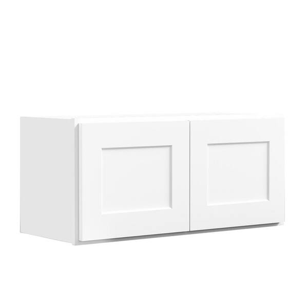 36 in. W x 12 in. D x 18 in. H Shaker Dove Plywood Ready to Assemble Kitchen Wall Cabinet with Doors and Shelves