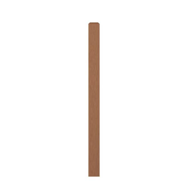 3.5 in. D x 3.5 in. W x 48 in. H  Unfinished White Oak Wood Square Newel
