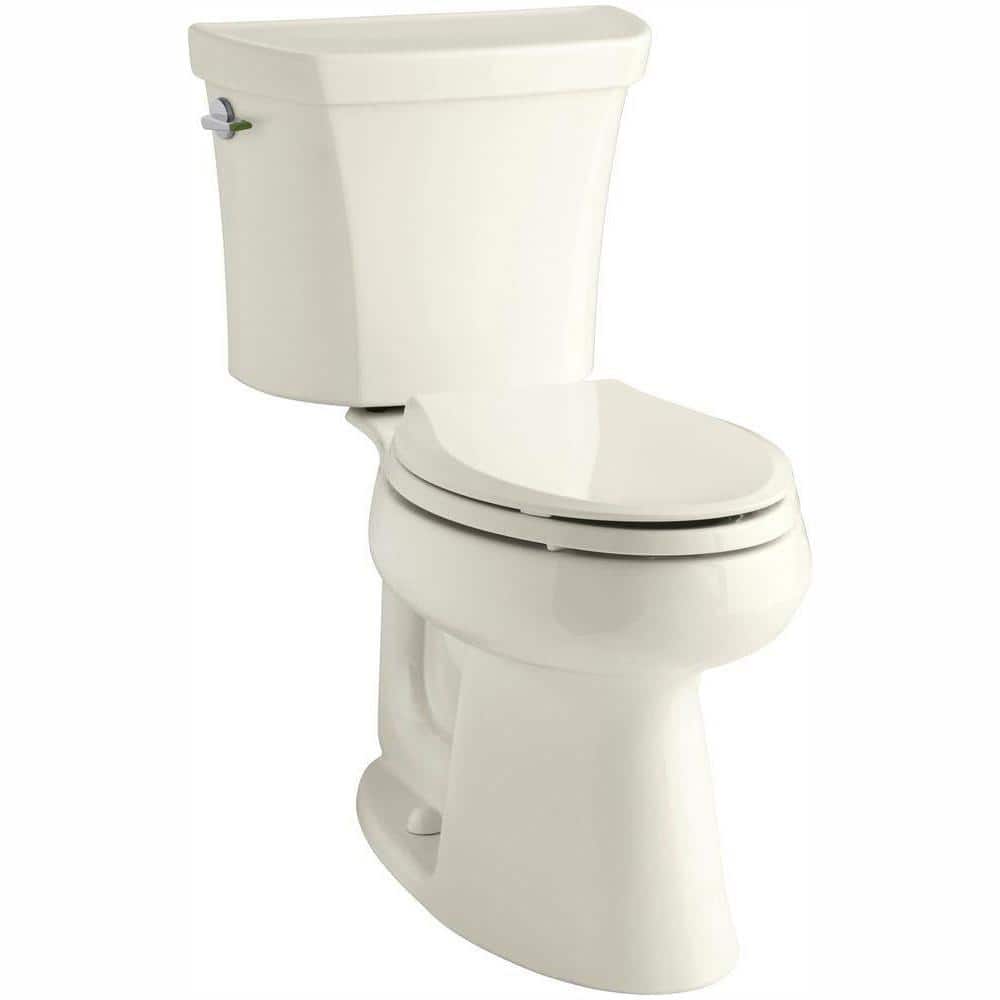 KOHLER Highline 2-Piece 1.1 or 1.6 GPF Dual Flush Elongated Toilet in  Biscuit, Seat Not Included K-3989-96 The Home Depot