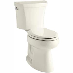 Highline 12 in. Rough In 2-Piece 1.1 GPF Dual Flush Elongated Toilet in Biscuit Seat Not Included