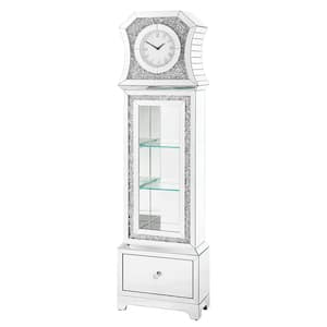 Noralie Grandfather Clock with LED in Mirrored & Faux Diamonds
