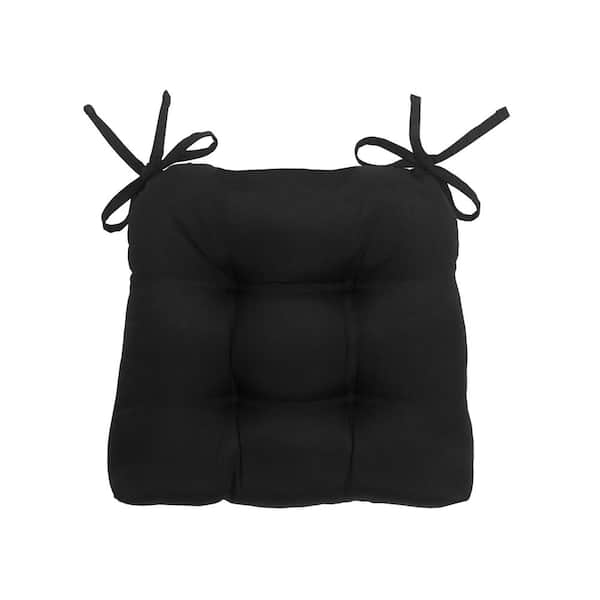 Achim CHCHPDBK14 Chase Tufted Chair Seat Cushions Black - Set of 2