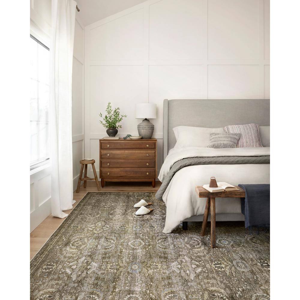 Layla Antique Moss 2'-6" x 7'-6" Synthetic Runner Rug