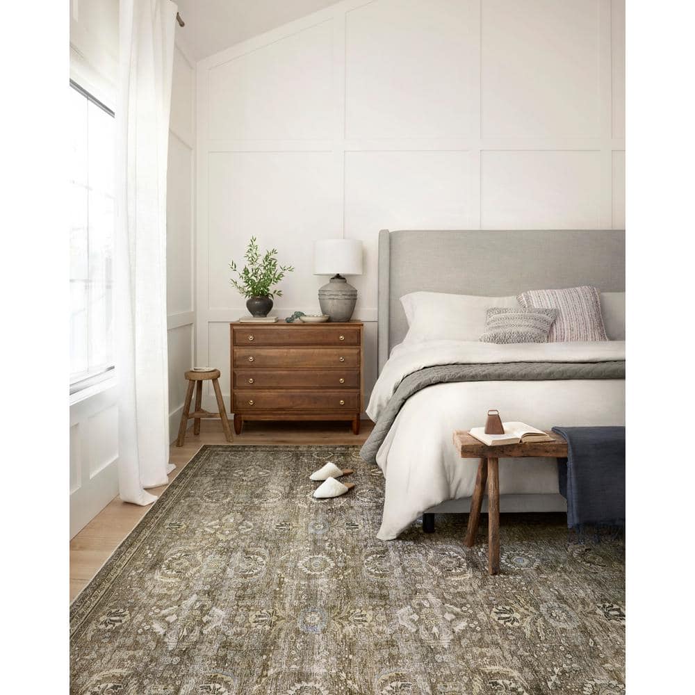 Layla Antique Moss Rectangular 9' x 12' Synthetic Area Rug