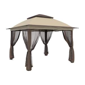 11 ft. x 11 ft. Easy Setup Pop-Up Gazebo Canopy with UV-Resistant and Mosquito Netting Storage Bag