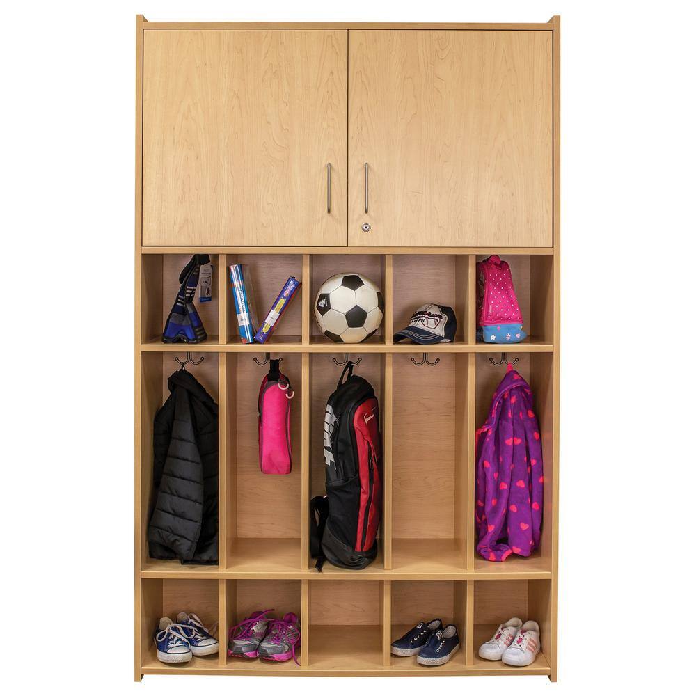 TOT MATE Laminate 5Section School Age Floor Locker (Maple), Nursery