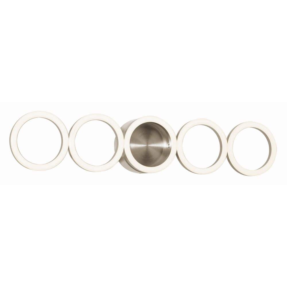 Glo 24 in. 5-Light Satin Nickel LED Vanity Light Bar with Nickel Metal Shade price history on PriceWatchPro