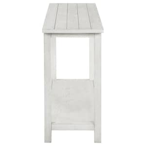 Payne 47.25 in. White Rectangle Wood Top Console Table with Shelf
