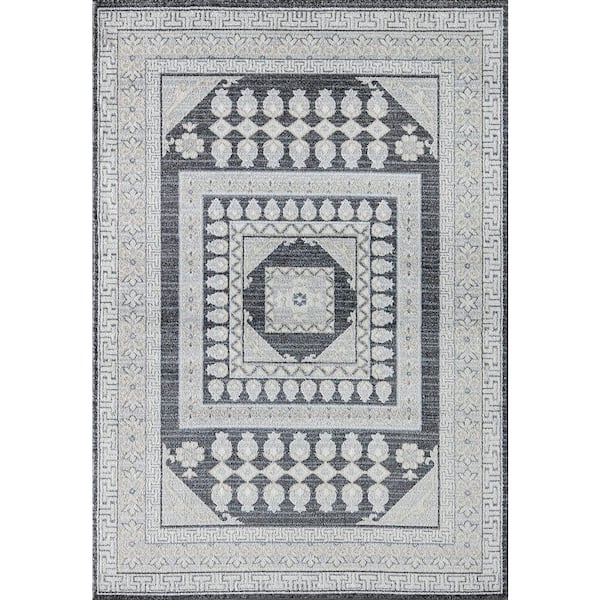 Rugs America Hailey Palace Pearl 2'6"x8' Vintage White Area Rug