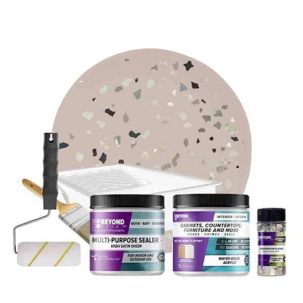 BEYOND PAINT Sand Flat Countertop Kit with Smoked Gray Flecks