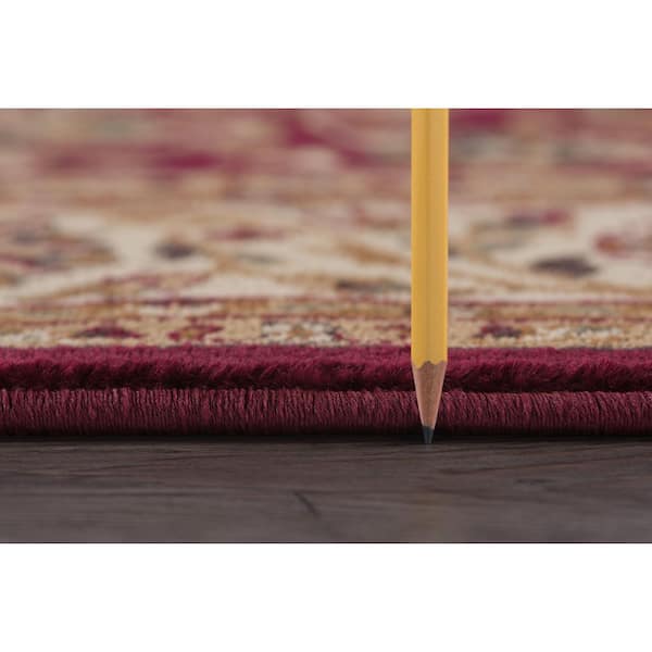 Sensation Border Red 2 ft. x 8 ft. Indoor Runner Rug