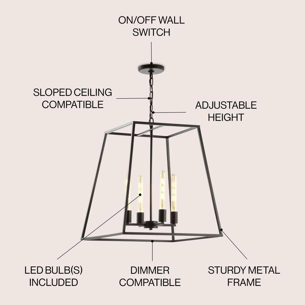 Hutson 21" Rustic French Country Cottage Oil-Rubbed Bronze LED Chandelier