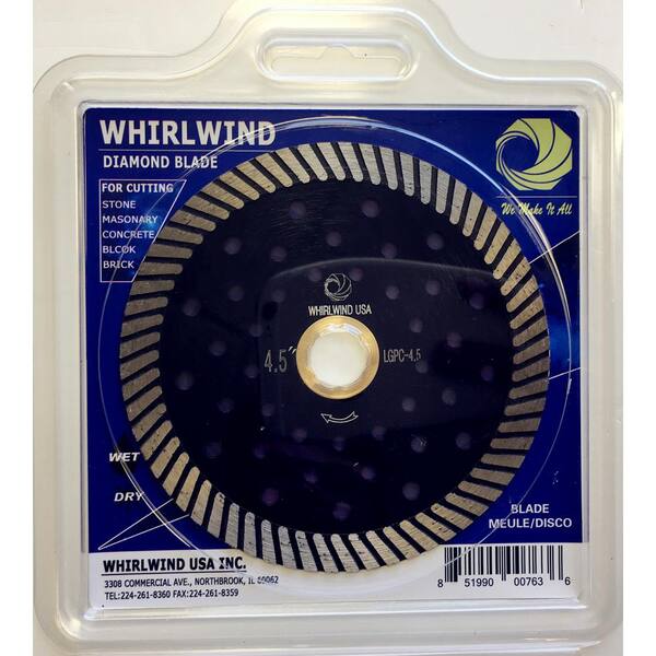 Whirlwind USA 5 in. Turbo Continuous Rim Diamond Blade for Dry or Wet Stone Cutting for Granite Whirlwind USA 5 in. Turbo Continuous Rim Diamond Blade for Dry or Wet Stone Cutting for Granite