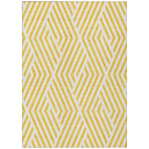 Chantille ACN550 Yellow 10 ft. x 14 ft. Machine Washable Indoor/Outdoor Geometric Area Rug