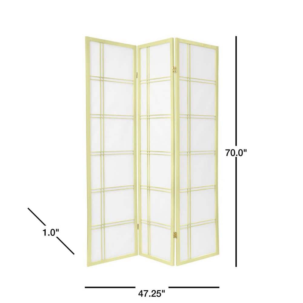 Ivory Shoji Rice Paper 3-Panel Folding Room Divider