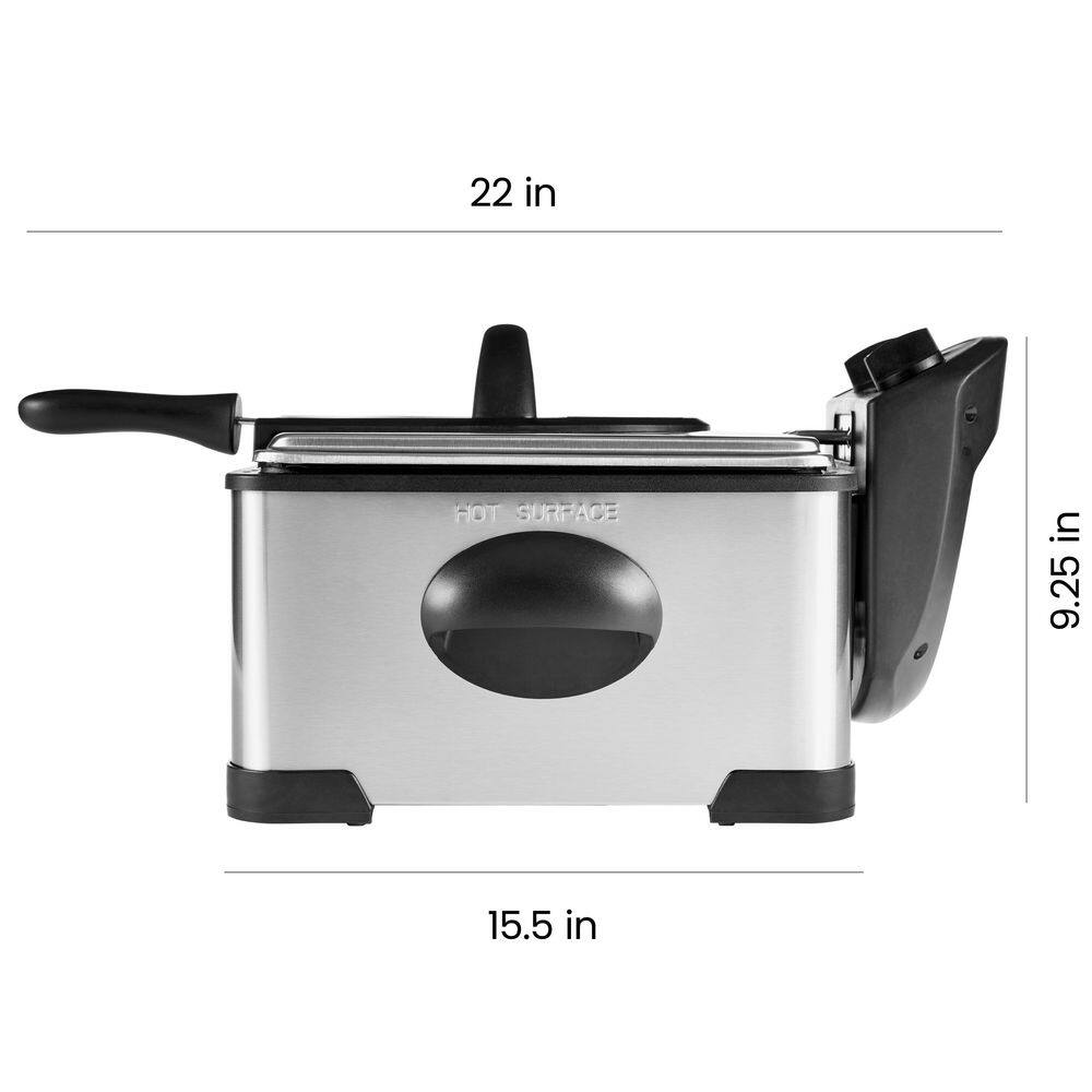Chefman 4.5L Stainless Steel Dual Cook Electric Deep Fryer