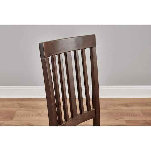 StyleWell Scottsbury Chocolate Brown Wood Dining Chair with Slat