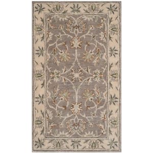 Heritage Gray/Beige Doormat 3 ft. x 5 ft. Border Area Rug