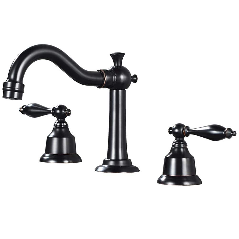 Double Handle 8 in. Widespread Bathroom Faucet 3-Hole Waterfall Bathroom Si