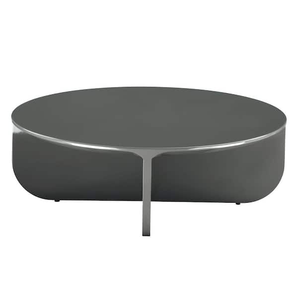 Acme Furniture Arcadia 39 in. Teal High Gloss Round Wood Coffee