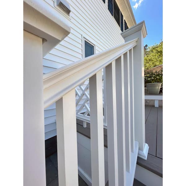 INTEX MILLWORK SOLUTIONS 96 in. Providence Stair Rail Kit with Reinforcements 18 Balusters Screws Hardware and Crush Blocks Stair/Rake Section