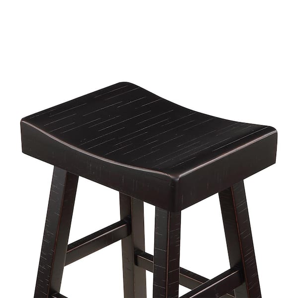 Oxton 4-Piece Black Finish Wood Top Counter Height Bar Table Set Seats 3