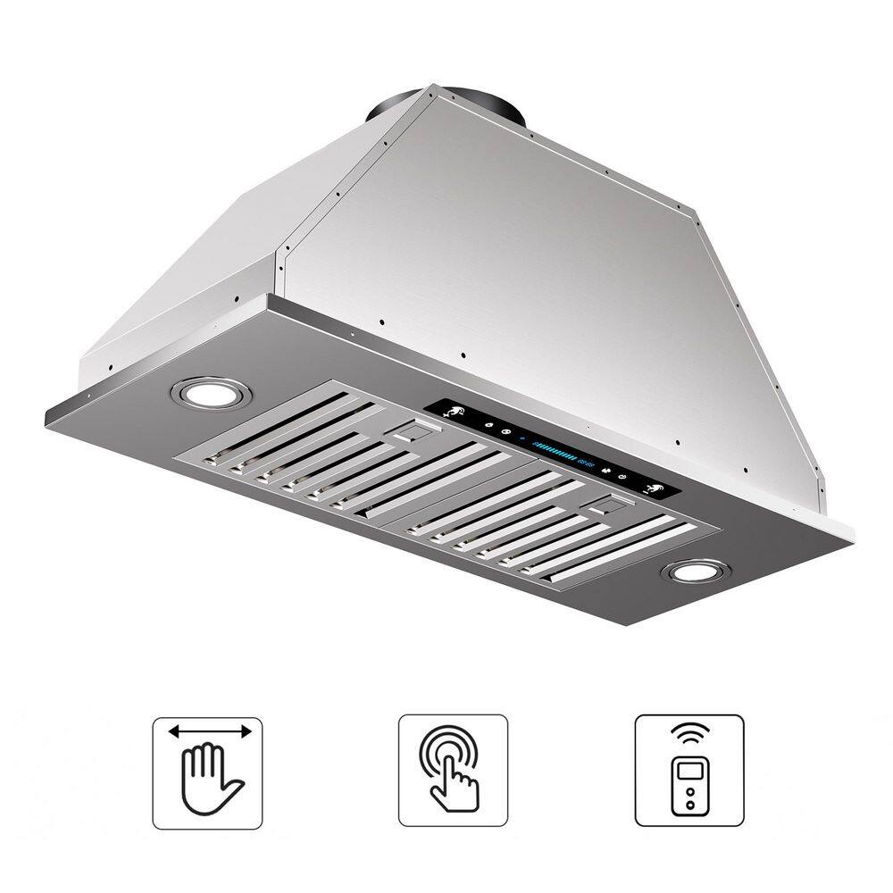 30 in. 900 CFM Convertible Ducted to Ductless Insert Range Hood in Stainless Steel with Gesture,Touch and Remote Control price history on PriceWatchPro