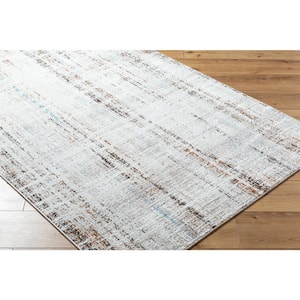Mood White/Taupe Striped 5 ft. x 7 ft. Indoor Area Rug