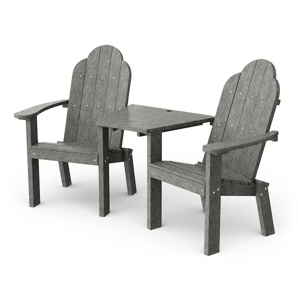 Wildridge Classic Dark Gray Plastic Outdoor Deck Chair Tete-A-Tete
