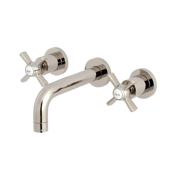 Kingston Brass Millennium 2-Handle Wall-Mount Bathroom Faucets in Polished Nickel