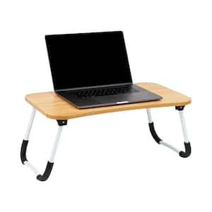 13.75 in. W Rectangle Beige Lap Desk Laptop Stand Bed Tray Folding Legs