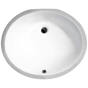 Pegasus Series 8 in. Ceramic Undermount Sink Basin in White
