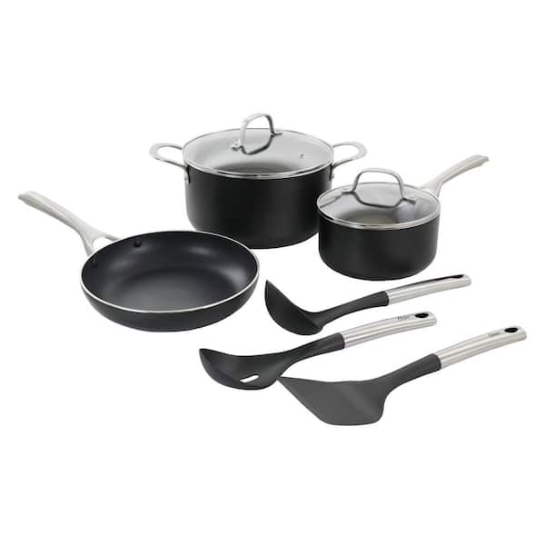 Palladium 8 Piece Aluminum Cookware Set in Black