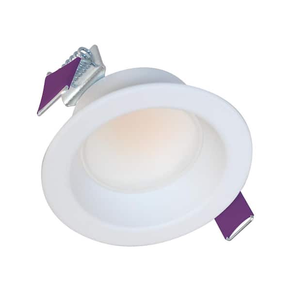 HALO LCR2 2 in. Soft White Selectable CCT Integrated LED Recessed Light with Surface Mount White Trim Retrofit Module
