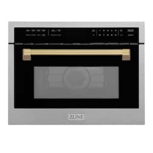 Autograph 24 in. 1.6 cu. ft. 1000-Watt Built-In Microwave Oven in Fingerprint Resistant Stainless and Champagne Bronze