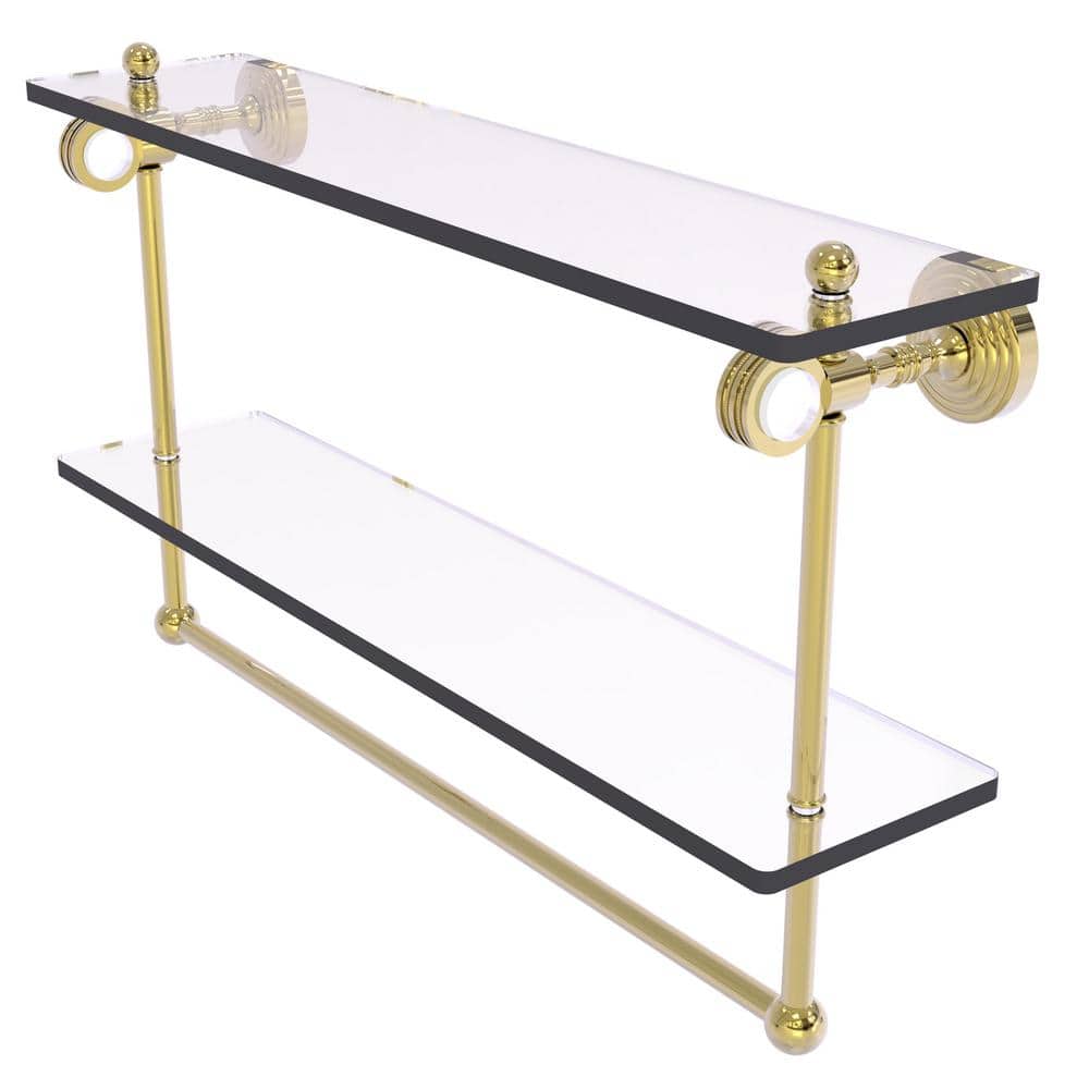 Pacific Grove 22 in. W x 13 in. H x 5.13 D Glass Rectangular Shelf in Unlacquered with TB and Dotted Accents price history on PriceWatchPro