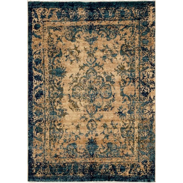 Unique Loom Blue 4 ft. x 6 ft. Graham Rug
