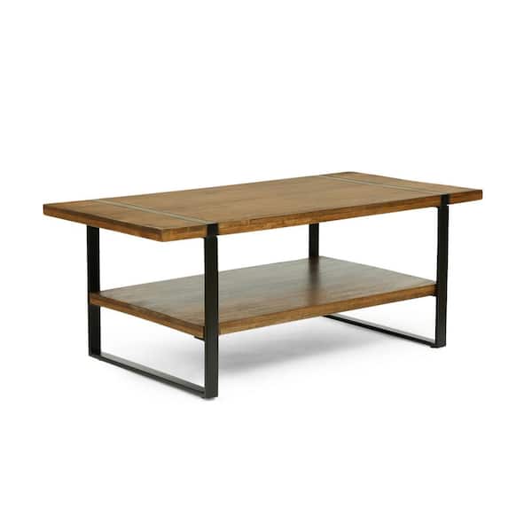 Noble House Parkey 45 in Walnut Brown and Black Handmade Square Wood