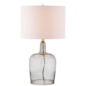 Augustine 26 in. Smoked Gray Glass Table Lamp