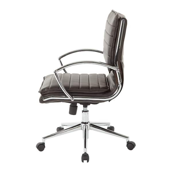 Office Star Products Mid Back Manager s Black Faux Leather Office