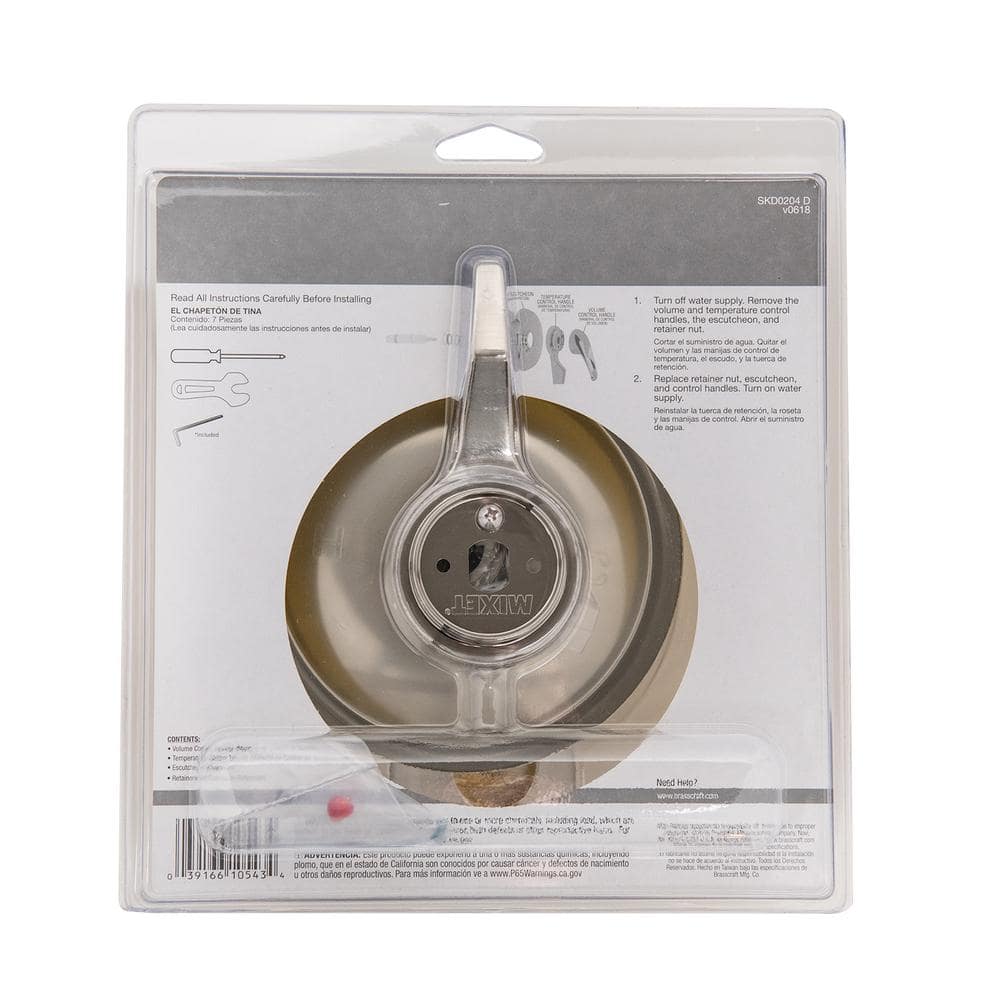 Satin Nickel Single Lever Shower Trim Kit with Loop Handle
