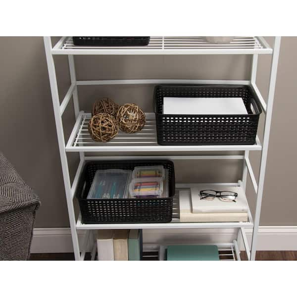 Advantus Weave Book Shelf Bin, Gray