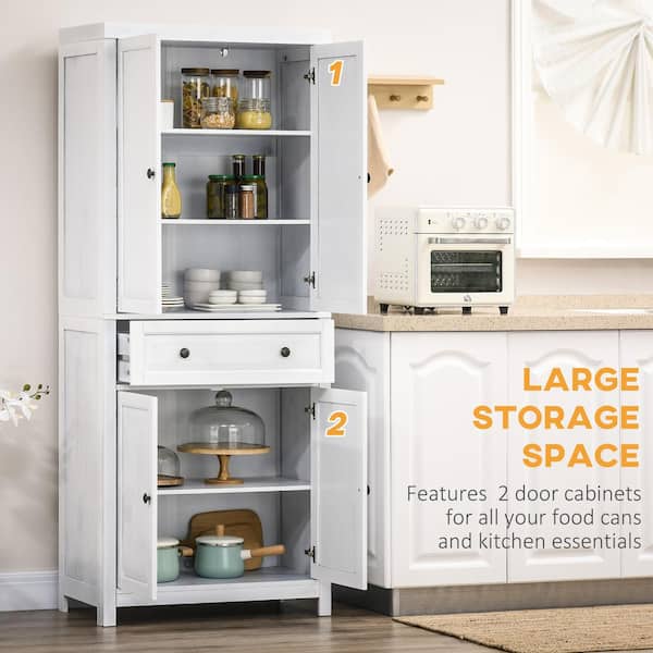 Multi-use White Plastic Storage Box Pantry Cabinet Drawer Storage
