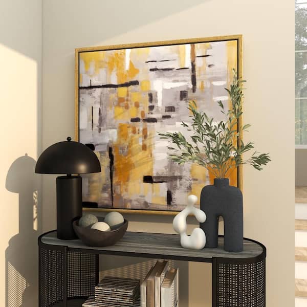 Litton Lane 1- Panel Abstract Framed Wall Art with Gold Frame 40