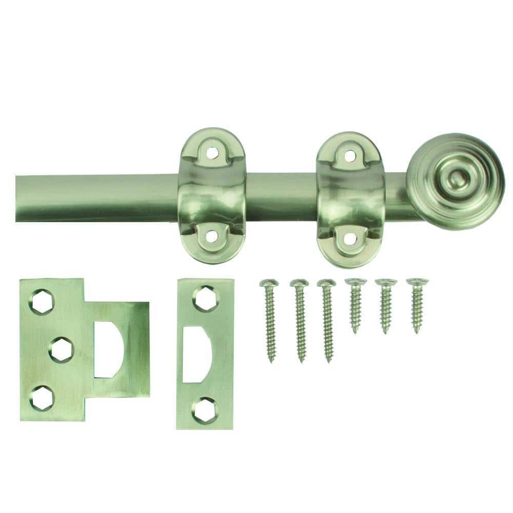 Everbilt 6 in. Satin Nickel Decorative Surface Bolt 25607 The Home Depot