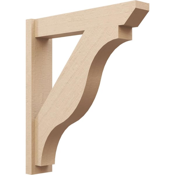 Ekena Millwork 6 in. x 34 in. x 30 in. Funston Slat Rough Cedar Woodgrain Timberthane Polyurethane Outlooker, Primed Tan