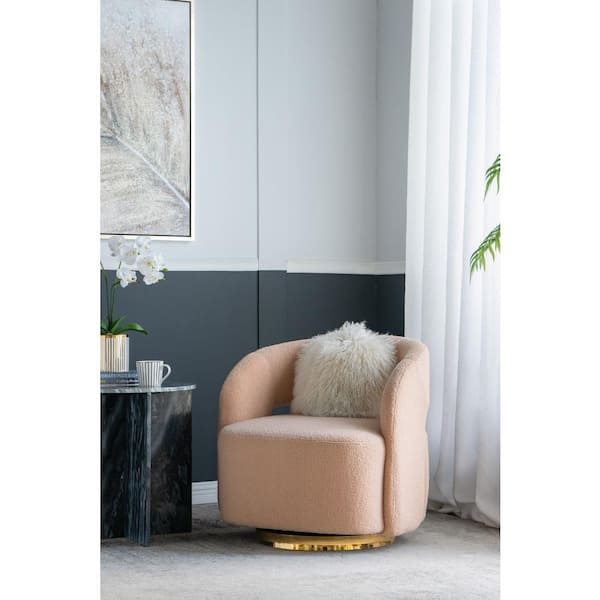 A & B Home Orange Gold Teddy Velvet Chair