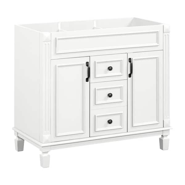 Tileon 36 in. W x 18 in. D x 34 in. H Bath Vanity Cabinet without Top with 2-Soft Closing Doors and 2-Drawers in White